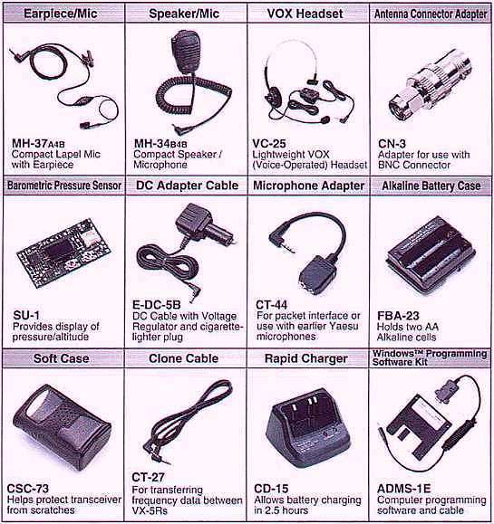 YAESU VX-5R optional accessories